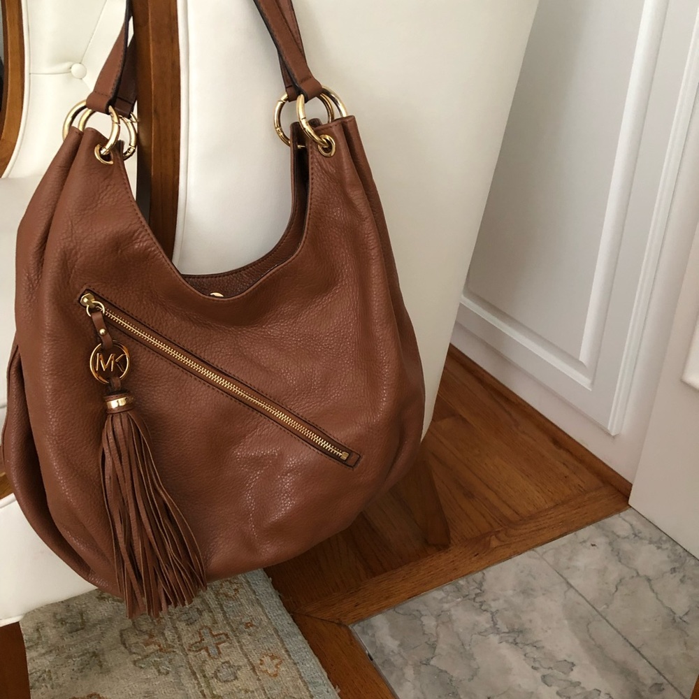 Michael Kors Brown Leather Hobo Bag